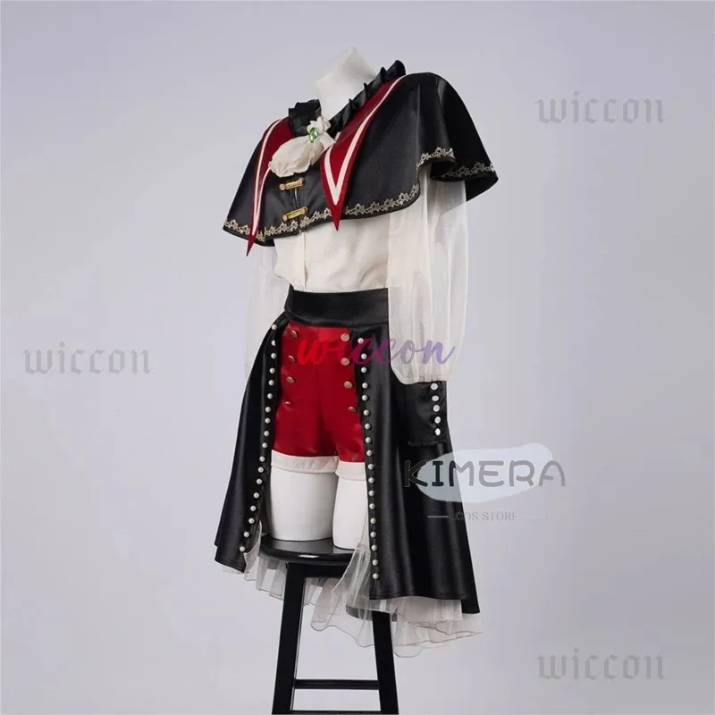 

a7d@Anime BanG Dream Mutsumi Wakaba Mortis Cosplay Costume Ave Mujica Wig Black Red Cloak Lolita Women Party Suit Halloweena7d@