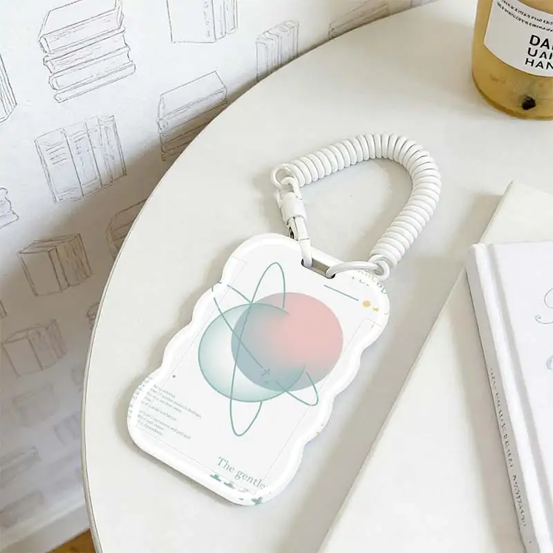 Card Sleeve for Stretchable Spring Cord Photo Protector Student Bus/Meal Card Protection Case Kpop Photocard Holder