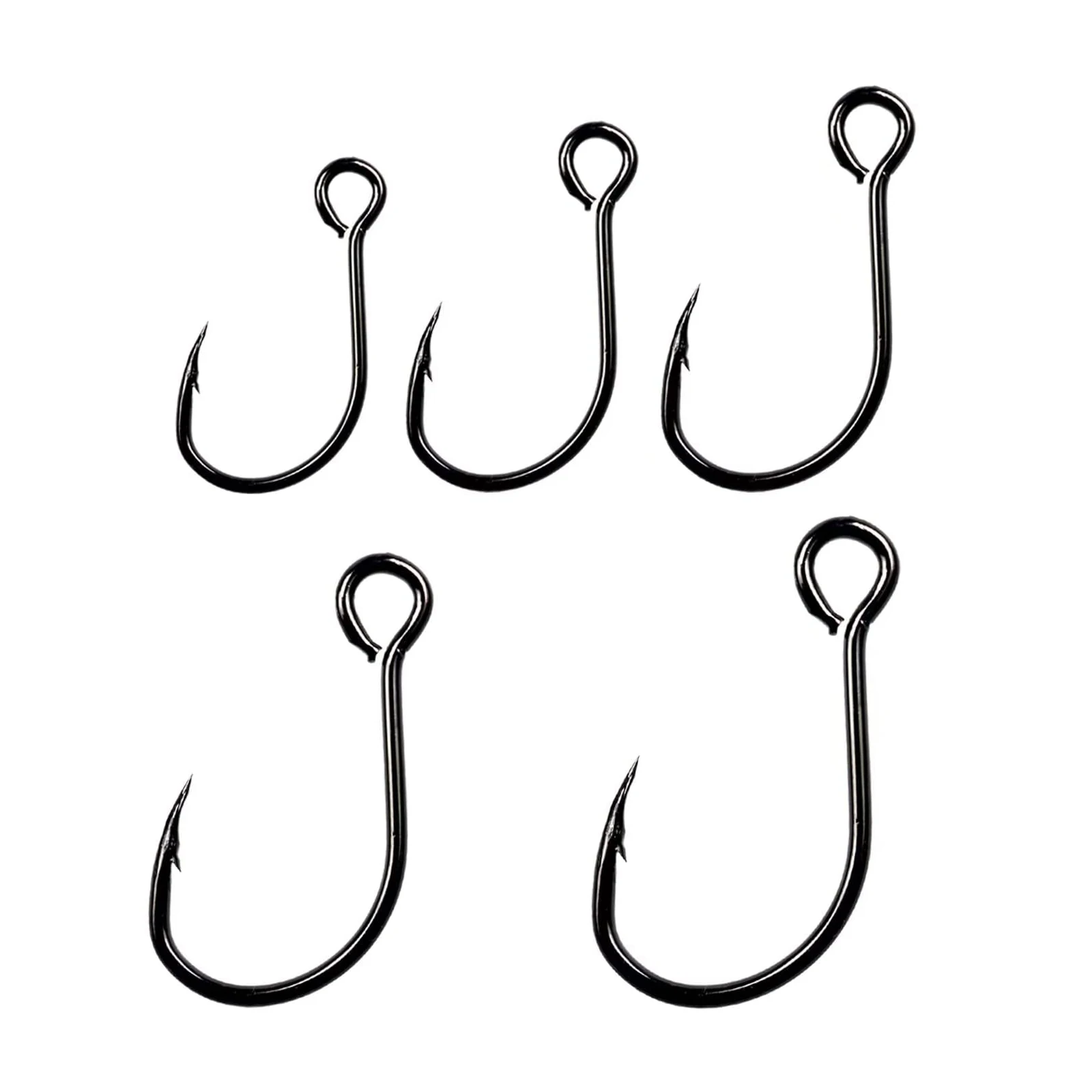 50pcs/box Large Eye Inline Single Hook  #2 #1 #1/0 #2/0 #3/0 Fishing Single Hook for Spoon Spinner Hard Lure Bait Hooks