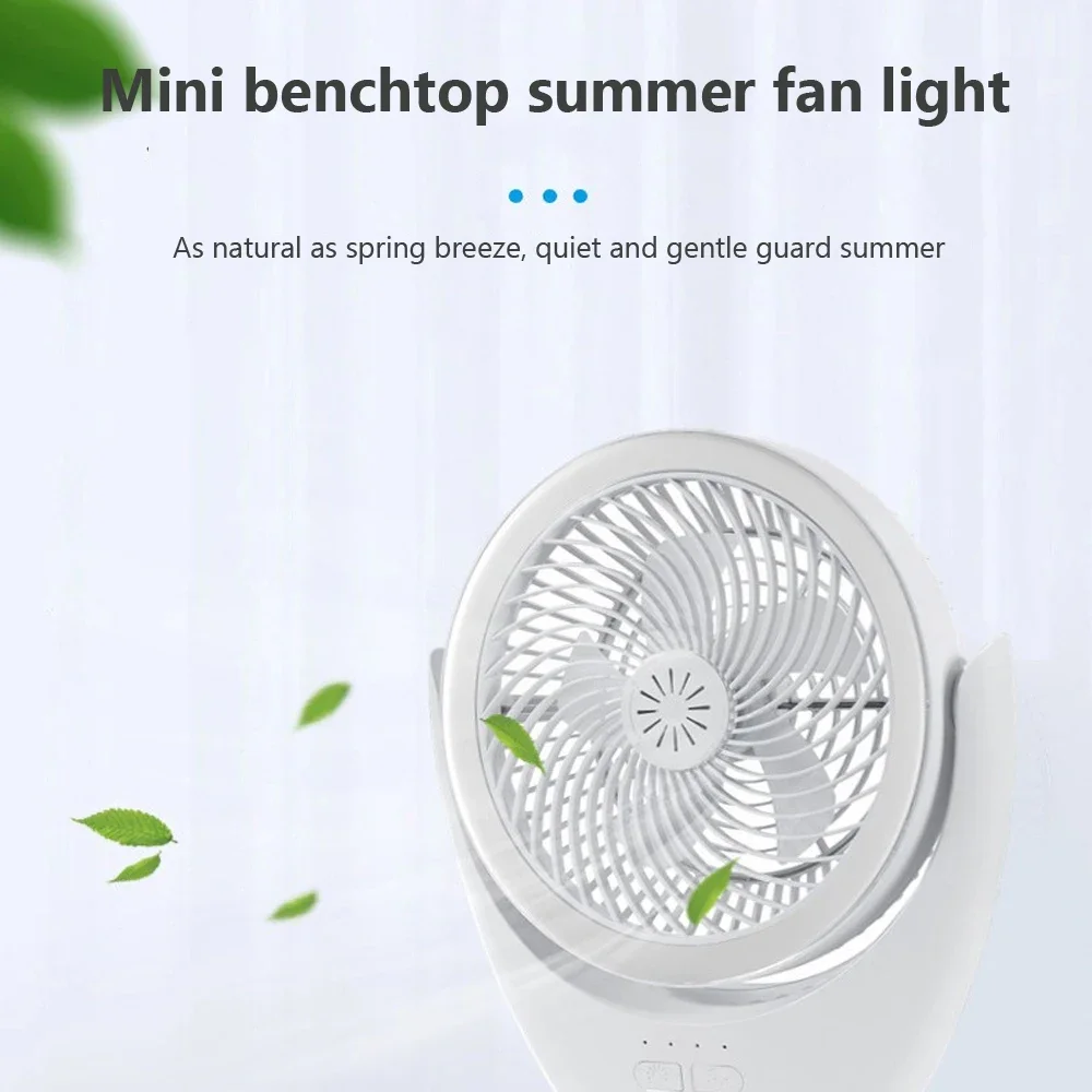 Lámpara de ventilador LED para acampar, ventilador de escritorio recargable, portátil, inalámbrico, luz de techo, uso multiescenario con ganchos