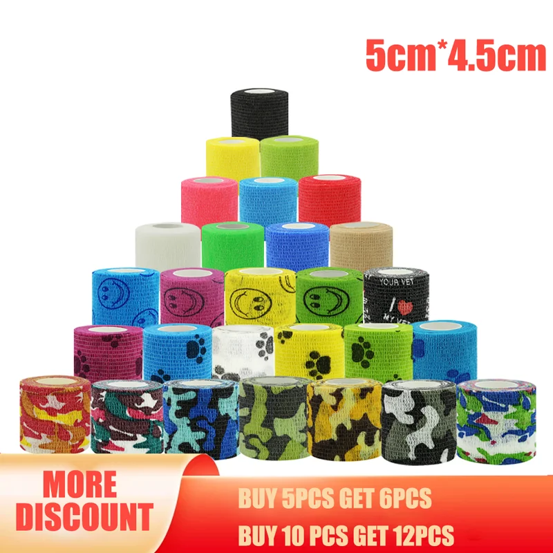 1 PCS Tattoo Grip Tapes Bandage Cover Wrap Anti-slip Athletic Disposable Self-adhesive Tattoo Grip Cover Wrap For Dropshipping