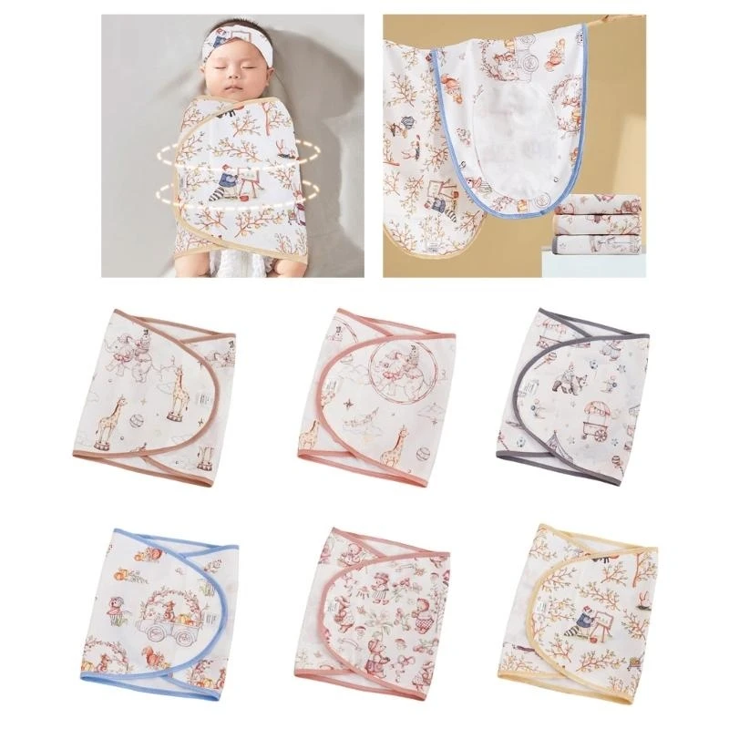 

M76C Newborns Swaddles Wrap for Daily Comfort & Security During Sleep Time Cartoon Sleeping Bag Wrap Cloth