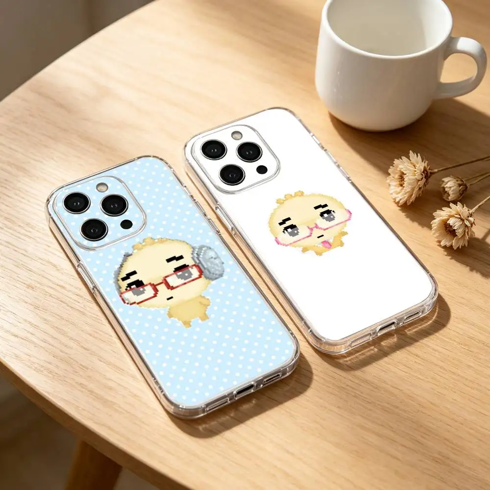 Korean G-Glasses Dumpling Phone Case For iPhone 17 16 15 14 13 12 11 Mini Pro Max Plus Transparent Cover