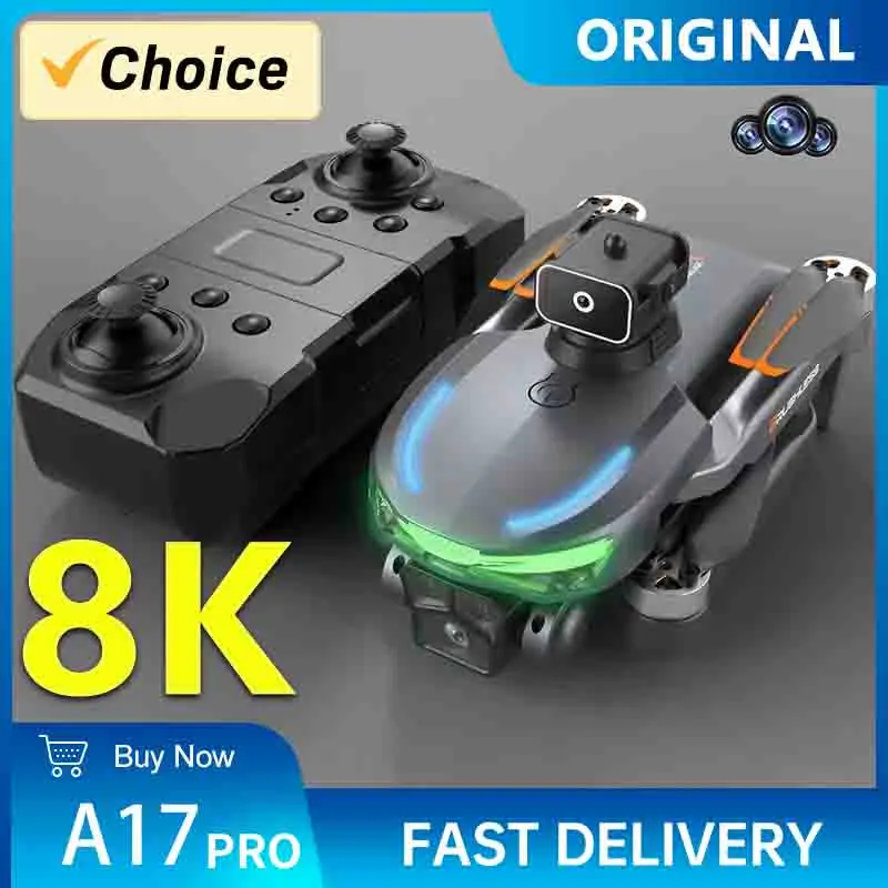 

A17Pro Mini Drone Professional 20km 8k HD Camera Obstacle Avoidance Quadcopter Aerial UAV RC Helicopter for kids Adults Aircraft