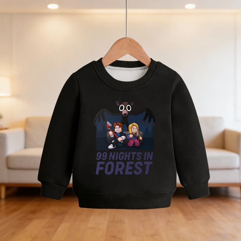 

99 Nights in The Foreste Lamb Fleece Sweatshirt Winter Windproof Warm Clothes Boy Girl Anime Pattern Top Children Birthday Gift