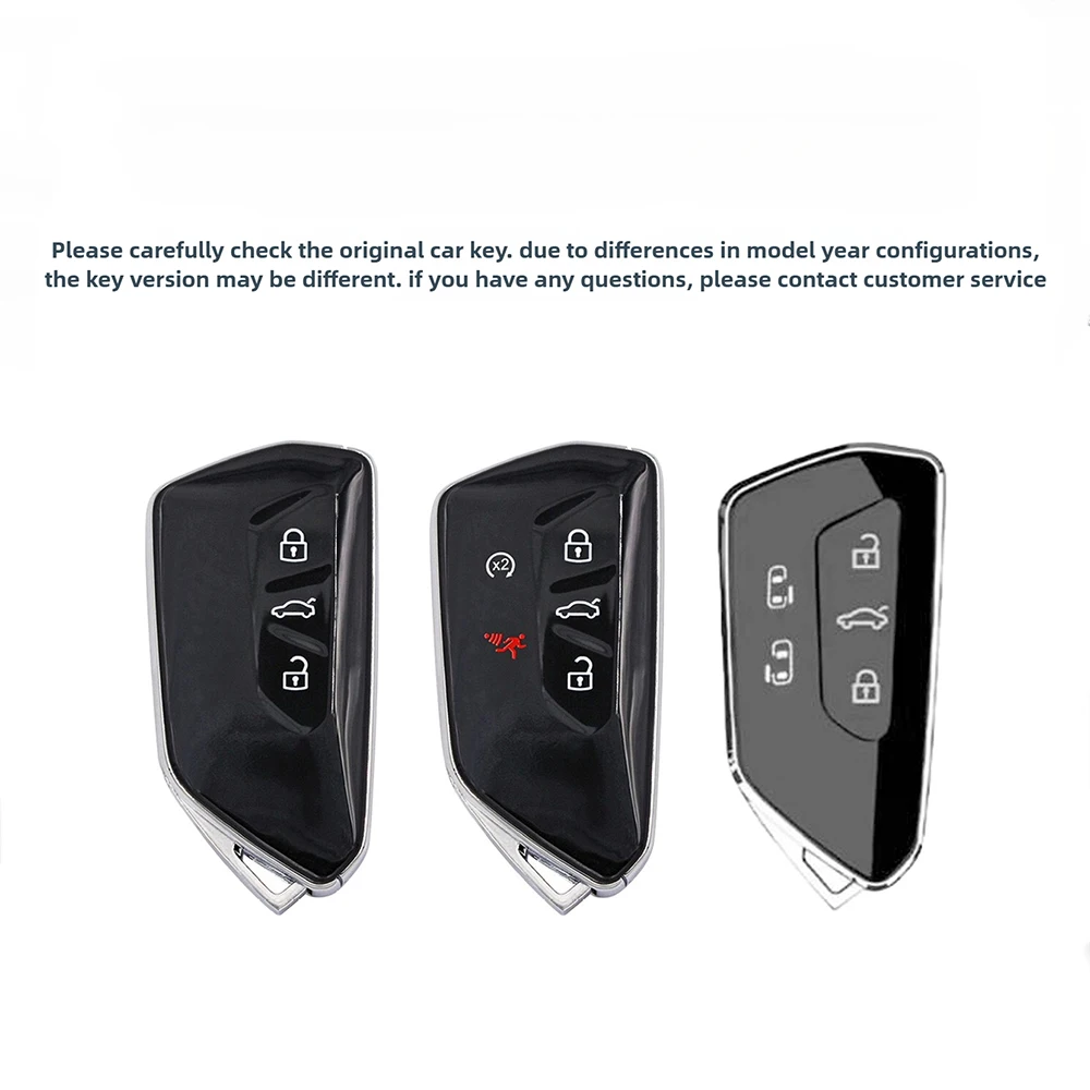 حافظة مفاتيح سيارة شفافة من البولي يوريثان لسيارة VW Volkseagen Golf 8 MK8 ID.3 ID.4 Cupra Formentor Skoda Octavia A8 SEAT Leon MK4 2020 2021 #2