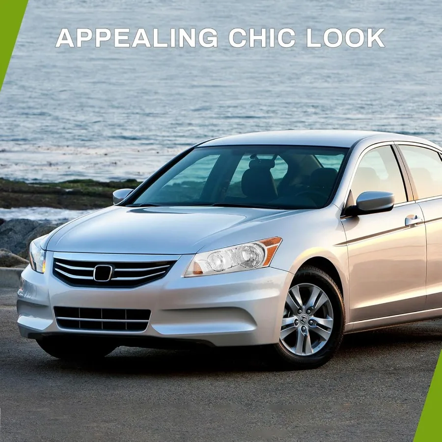 مجموعة مصابيح أمامية متوافقة مع 20082012 أكورد 4 أبواب سيدان كشافات استبدال الكروم الإسكان العنبر عاكس زوج مجموعة ل