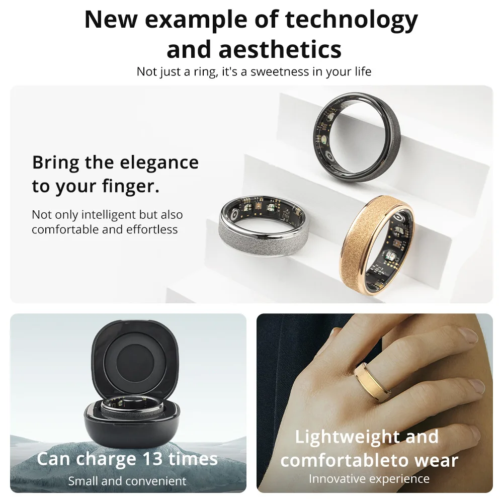 COLMI R10 Smart Ring with Charging Case, Unisex, Health and Sleep Monitoring, 5ATM