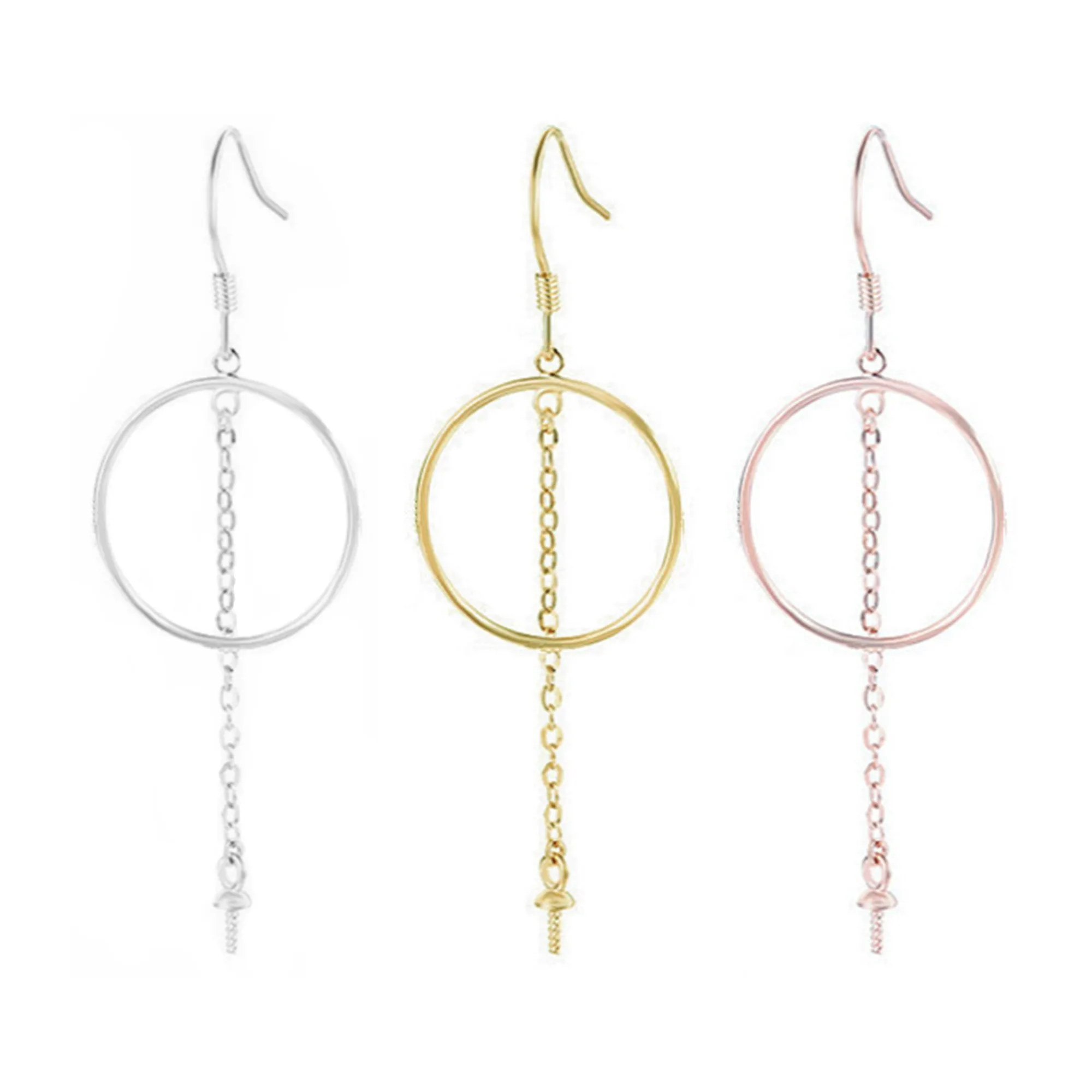 

Sterling Silver Earring Base for 6-10mm Round Beads/Pearls Gold Plated 925 Silver Earring Components