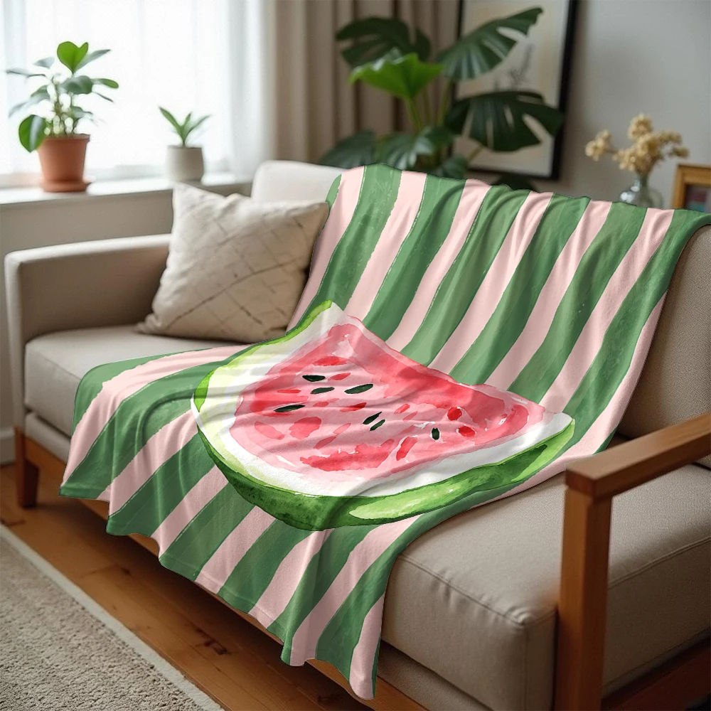Watermelon Slice Lightweight Microfiber Soft Christmas Fleece Blanket Warm Cozy Throw for Bed Sofa Office Travel All Season