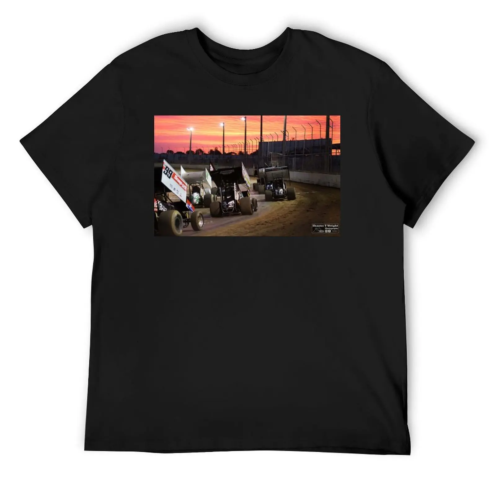 Sunset at the Speedway track. T-Shirt heavyweights summer top customizeds mens workout shirts