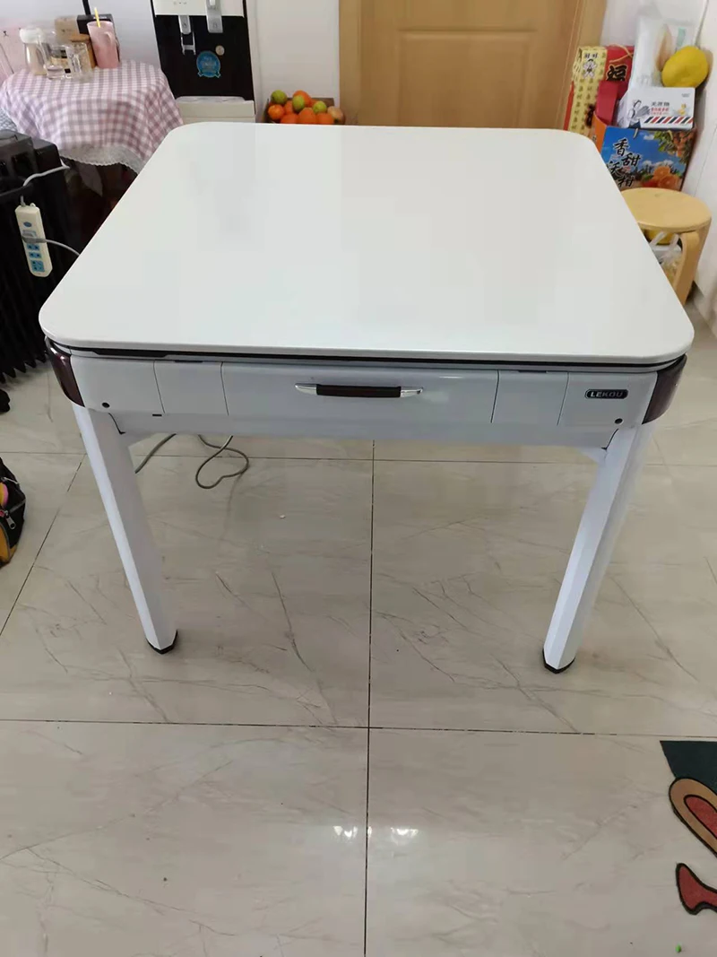 Moderne Eenvoudige Eettafel Elektrisch Aangedreven Automatische Shuffling Mahjong Tafel Ontspannen Amusement Tavoli Da Pranzo Huismeubilair Lvmc