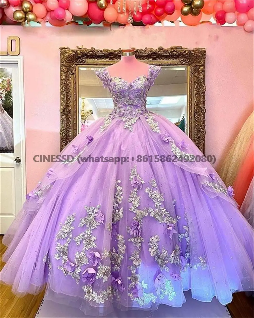 Lichtpaarse Prinses Quinceanera Jurk Gezwollen Baljurk Sweet 15 16 Jurk Afstudeerjurken Vestidos De 15 Años