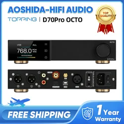 TOPPING D70Pro OCTO HIFI DAC 8x CS43198 DAC Chip Hi-res Wireless Audio Decoder XMOS XU316 Bluetooth 5.1 LDAC RCA/XRL Output