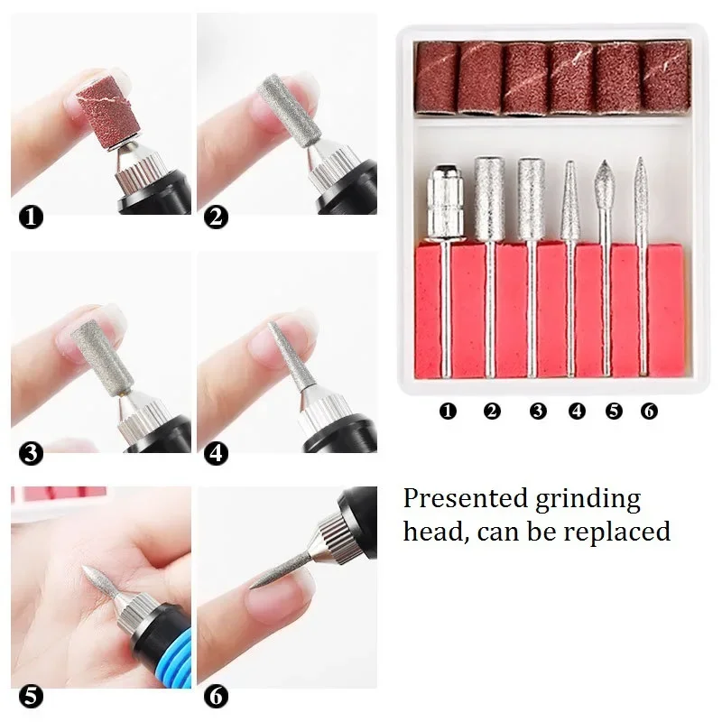 Perceuse à ongles professionnelle, ponceuse à ongles, polisseuse de gel, stylo, appareil électrique, ensemble de manucure, outils de manucure