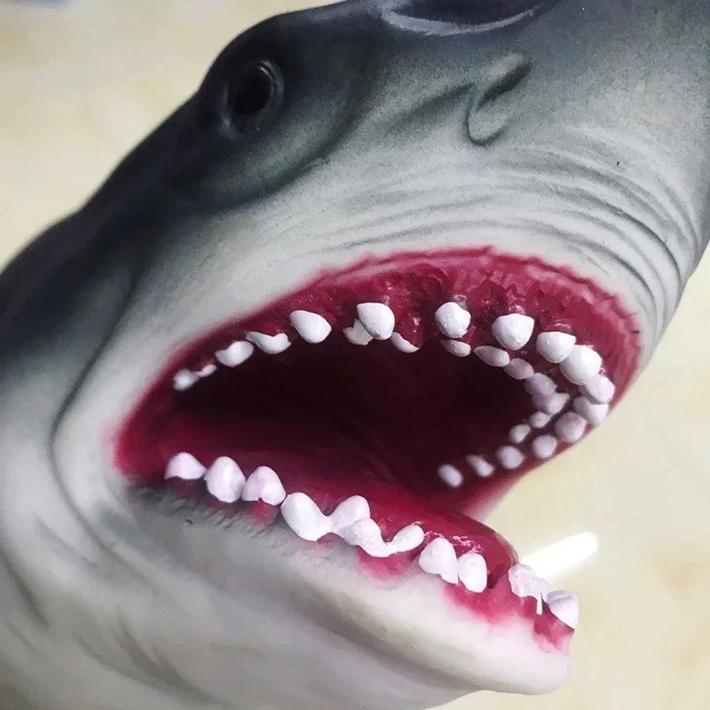 Kawaii Shark Hand Puppet Prank Simulation Animals Model Head Gloves Toys Adult Kids Toy Halloween Jokes Gifts April Fool's Day