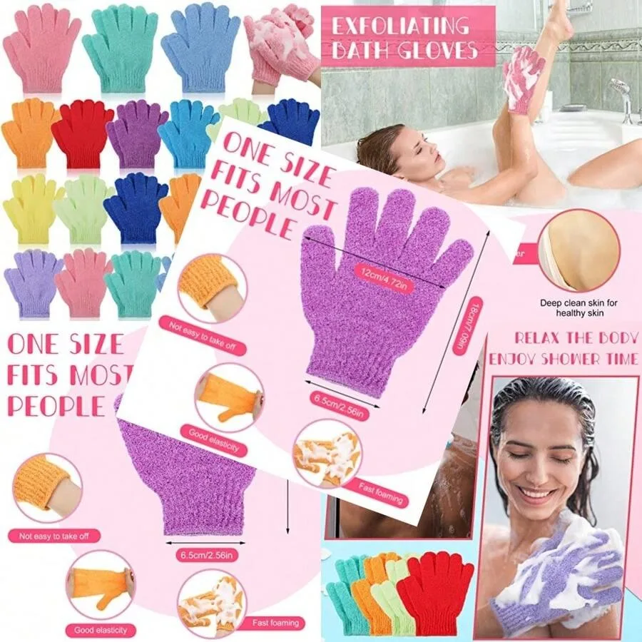

50 Pcs Exfoliating Gloves For Body Double Sided Exfoliating Bath Shower Gloves For Women Deep Clean Skin For Spa Massage Beauty
