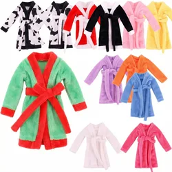 Doll Clothes Bathrobe Mulitcolor Robe Plush Solid/Leopard Dress For 11.8inch 30Cm  Accessories Baby Girl's Holiday Gifts