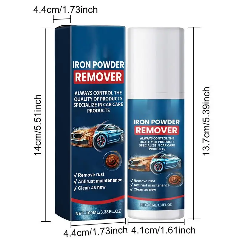 Spray removedor de ferrugem para vários metais, Limpador instantâneo de tintas, Suprimentos detalhando carros, 100ml