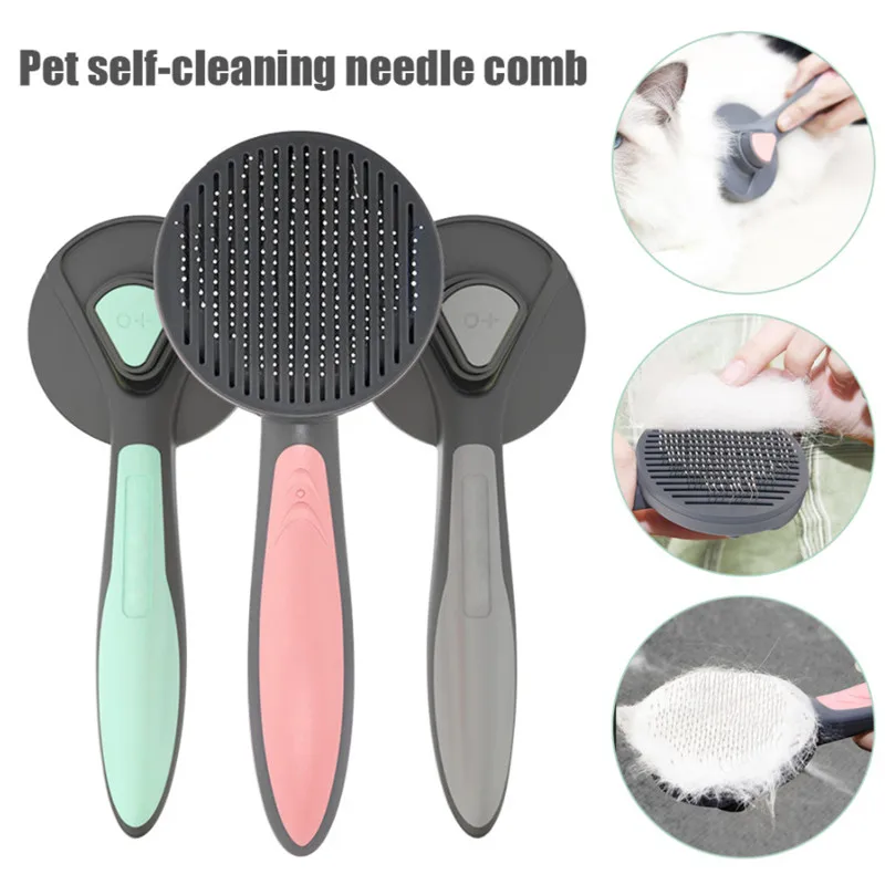 

Dog Comb Automatic Hair Removal Brush Pet Hair Removal Grooming Comb Deshedding Tool For Dogs s Rabbits Cleaning Supplies