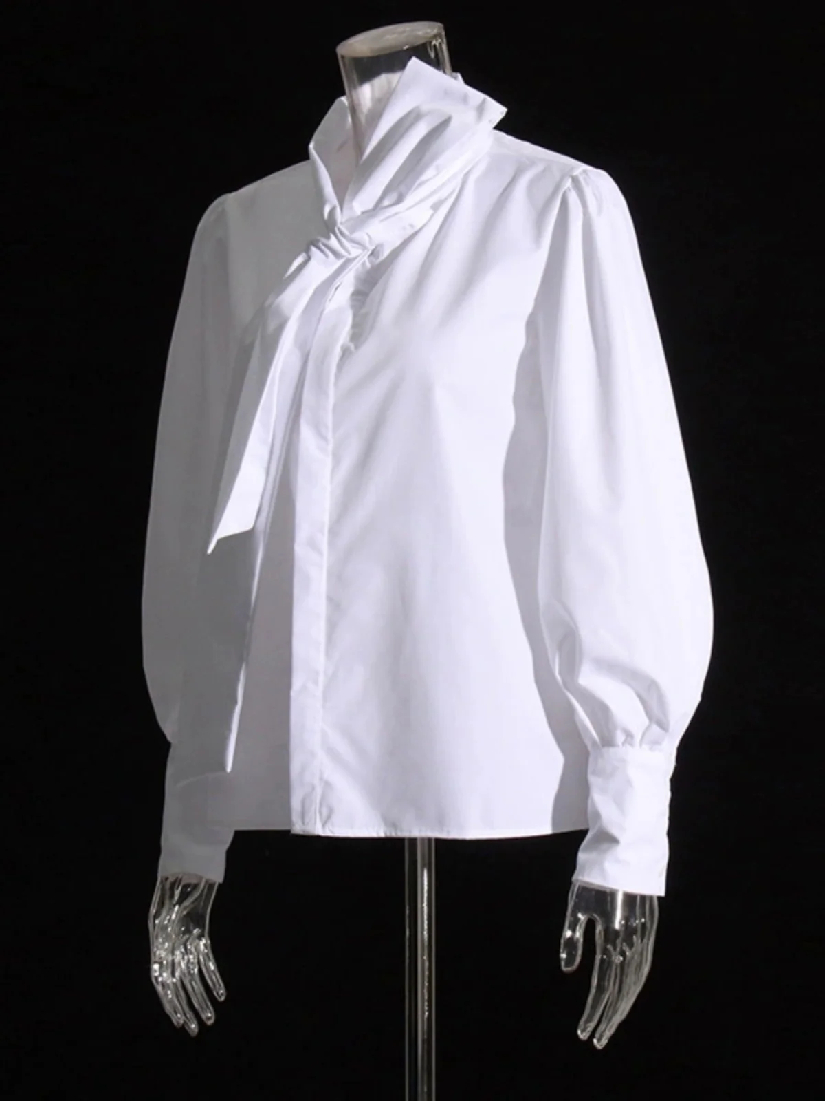 Solid Color Fashion Shirts Scarf Collar Loose Comfort Shirt Women Spring 2024 New Women Elegant Temperament Long Sleeve Tops