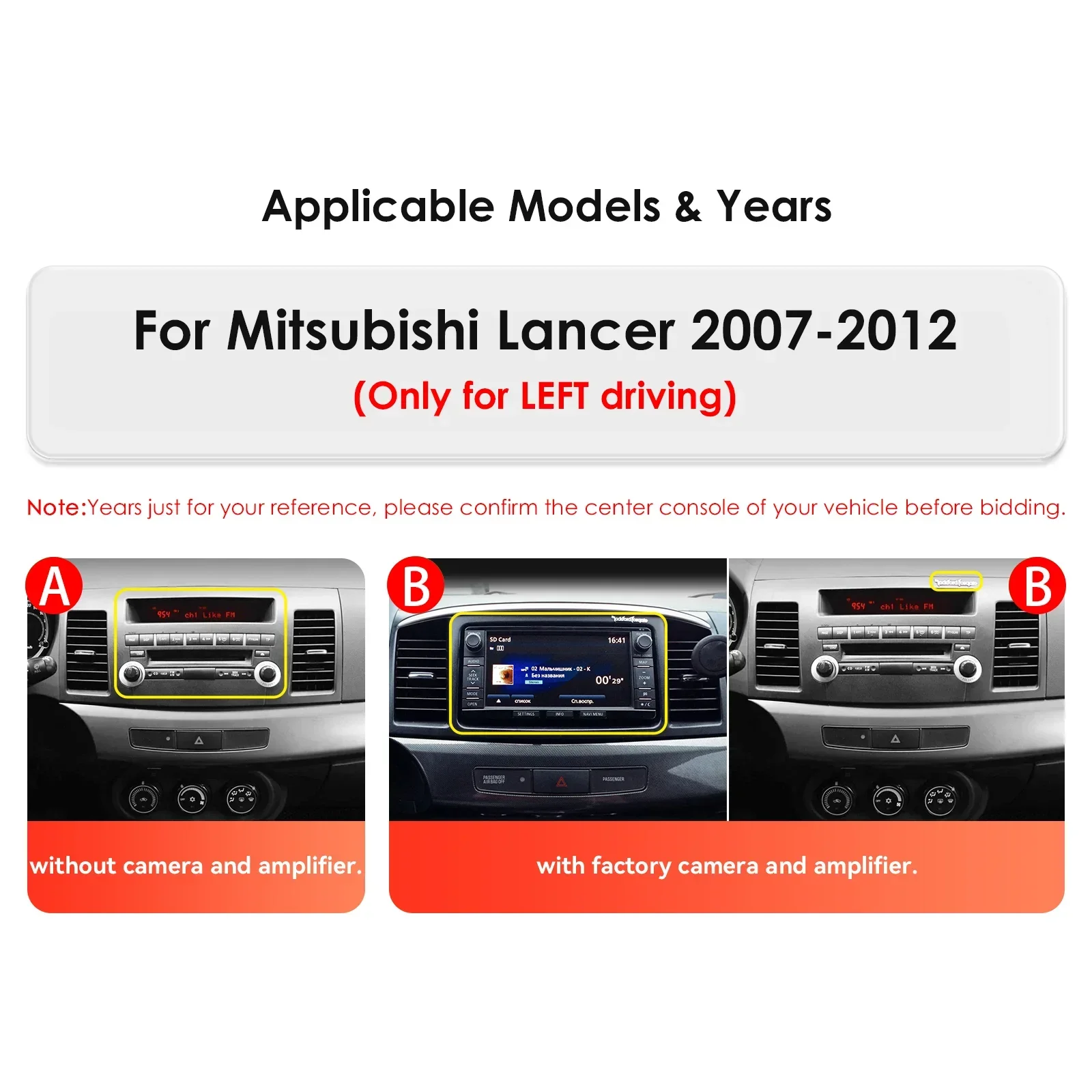 4G-lte Wireless Carplay Car Radio For Mitsubishi Lancer 2007-2012 (Only for LEFT driving) 2din Multimedia Android Auto Radio SWC