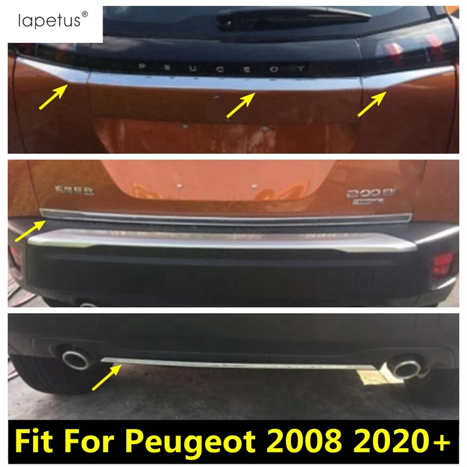 

Car Rear Bumper Tail Gate Door Strip Decoration Cover Trim For Peugeot 2008 2020 - 2022 Stainless Steel Accessories Exterior Kit