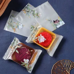 100pcs Mooncake Bags Pastry Plastic Tray Mid-autumn Festival Egg Yolk Crisp Snack Cookie Baked Sweets Decorative Packaging Bag