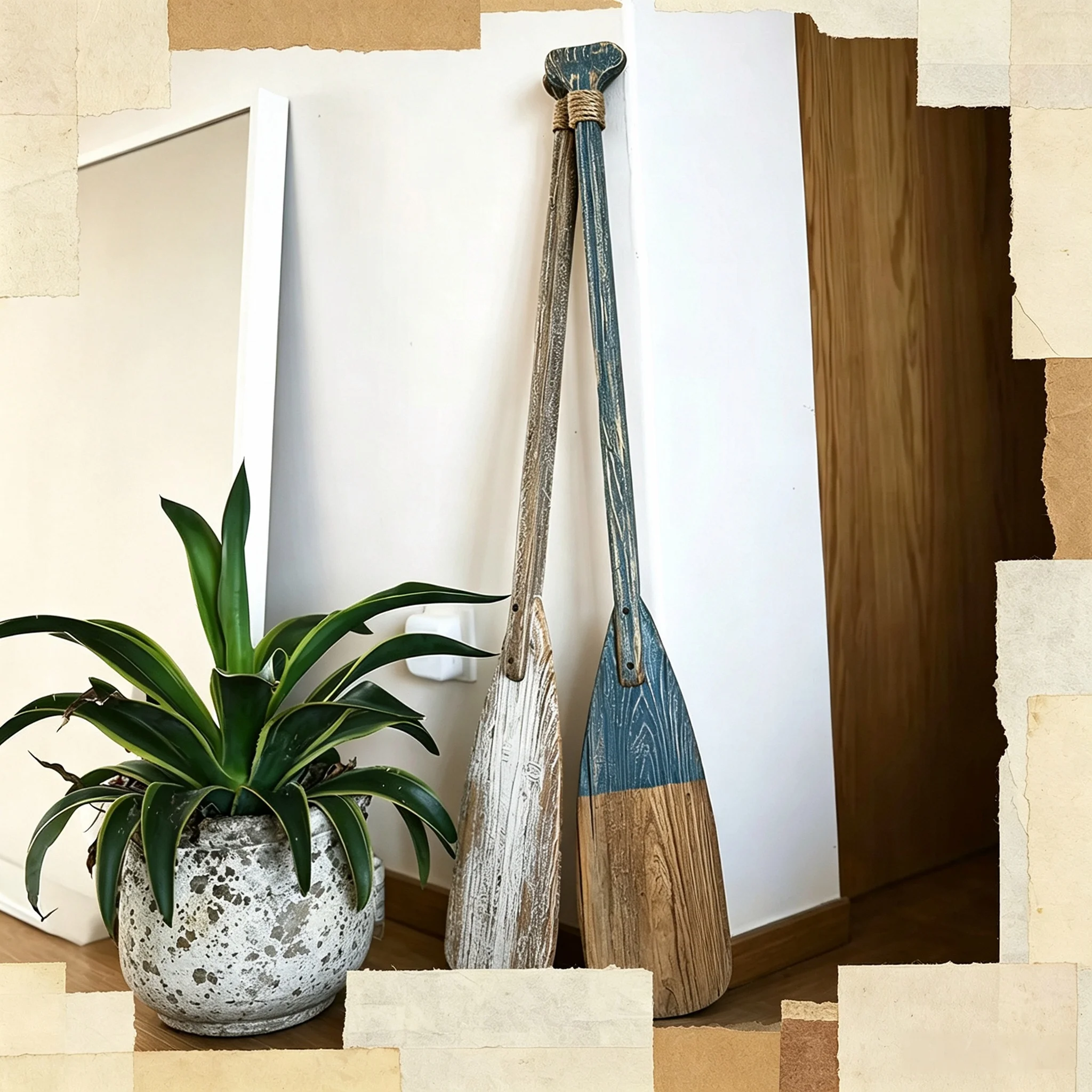100cm Wood Paddle Display Boat Oar Vintage Wall Decor for Ocean Lovers Bathroom Bedroom Home Decoration