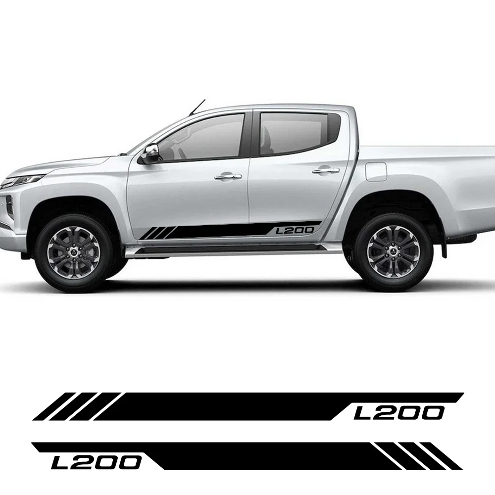 

2 шт. боковые наклейки на кузов автомобиля для Mitsubishi L200 2011-2019, внедорожный пикап, автомобильная юбка, полосатые наклейки, аксессуары для автотюнинга «сделай сам»