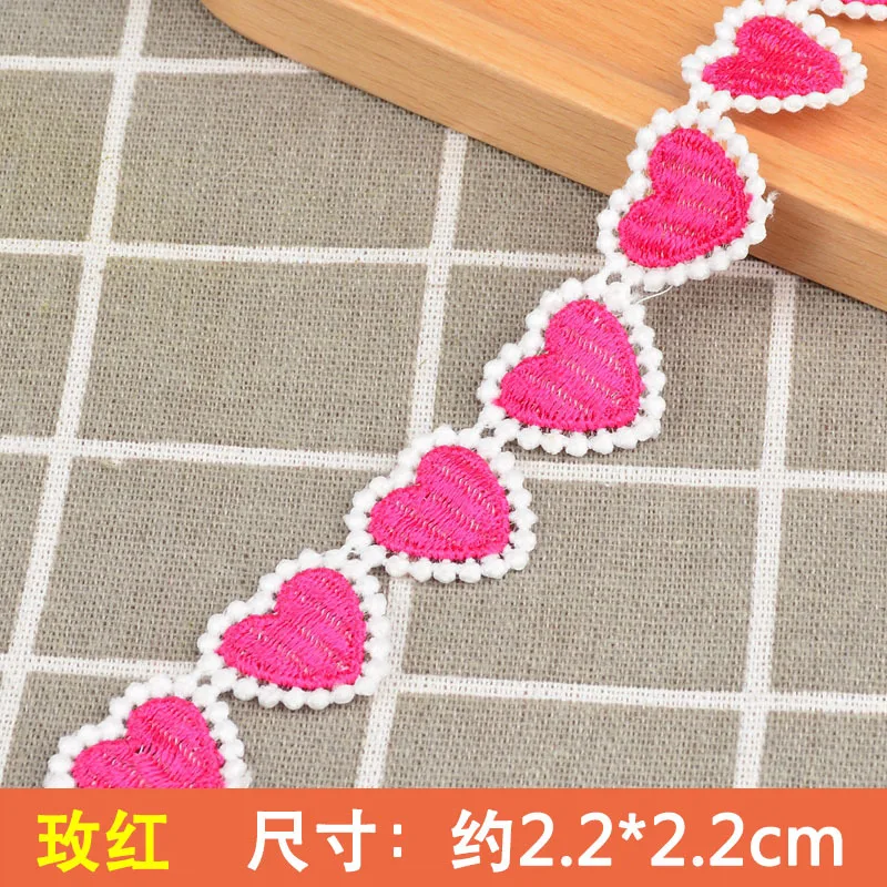 30Yards Lace Fabric Heart Shape Embroidered Ribbon Collar Trim Applique For Wedding Dress DIY Crafts Sewing 2025