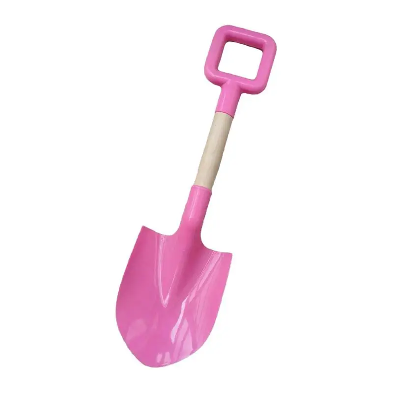 Kids Wooden Sand Shovel Snow Scoop Garden Backyard Planting Tools Travel Beach Toy Sturdy Wooden Handle Colorful Children Beach