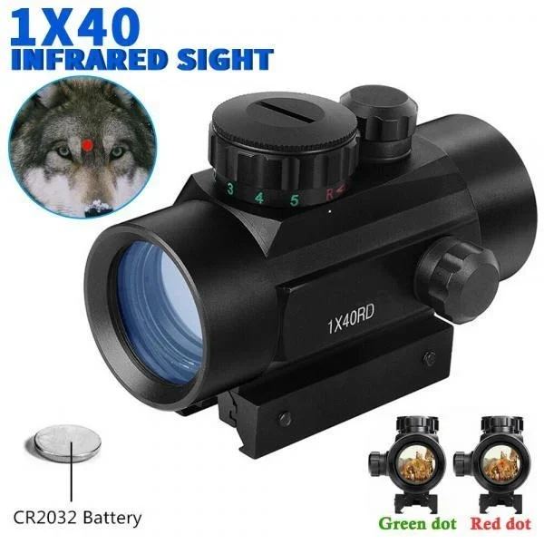 Tactical 1*30/40 Optical Aluminum alloy Red/Green Dot Sight Scope for 11mm 20mm Rail Mount Airsoft Hunting Wargame