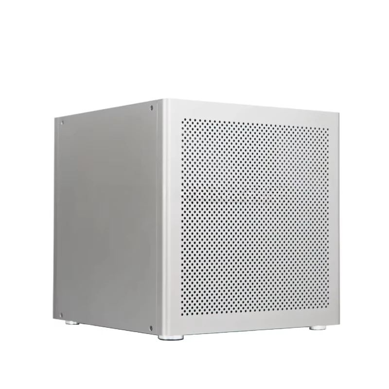 حافظة هيكل NAS من الألومنيوم المؤكسد من Yufu لدعم UNRAID اللوحة الرئيسية Matx ATX مزود الطاقة بمنفذ USB الأمامي تصميم رائع 6 قرص #1