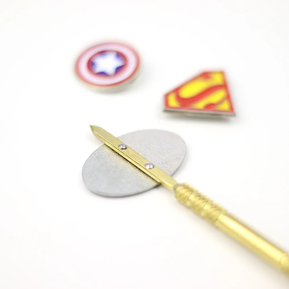 EVIL Cartoon Badge Stainless Steel Oil Burner Wax Tobacco Spoon Spatula Cleaning Stick Smoking Pipe Accessories view 4