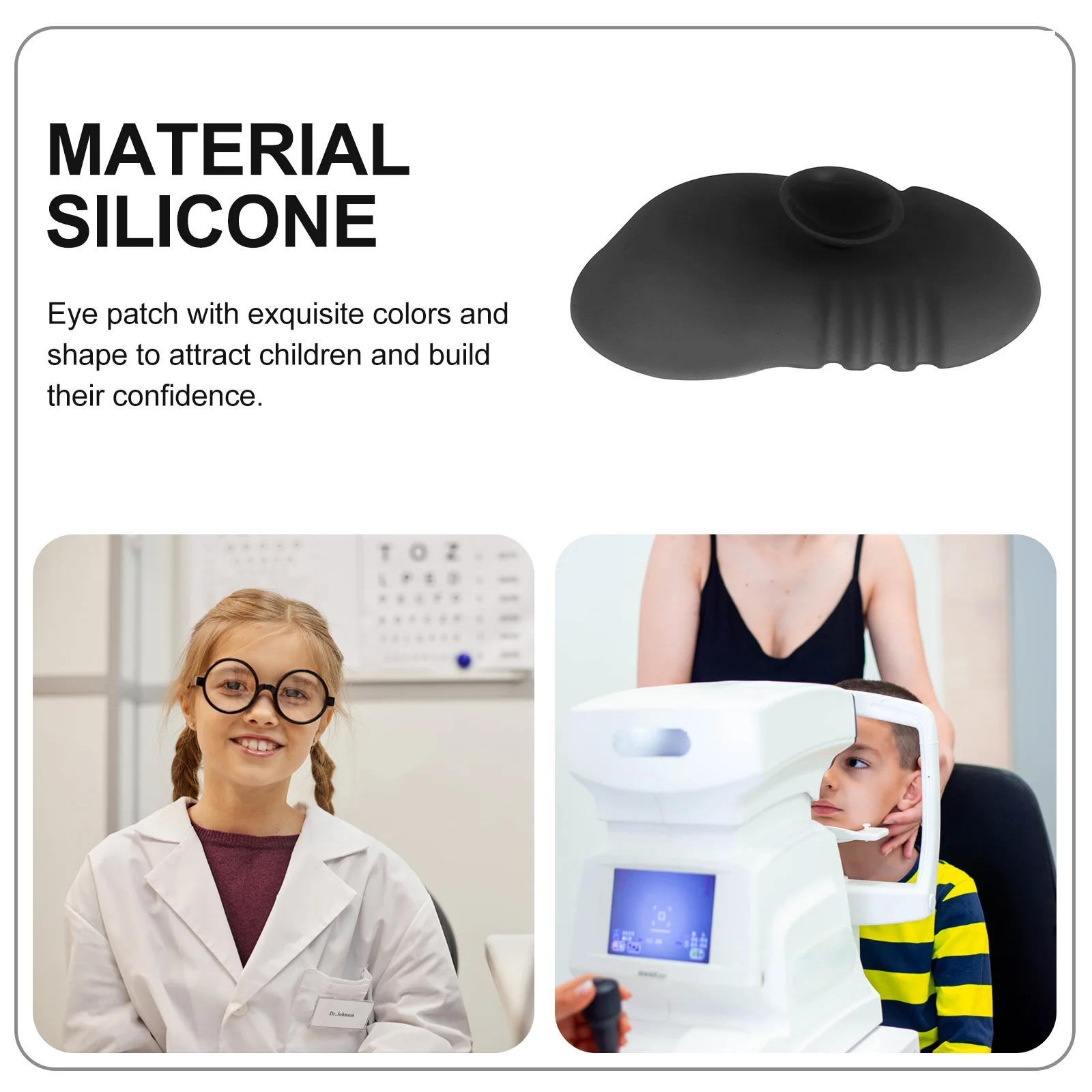 

1Pcs Kids Silicone Eye Patch Comfortable Soft Durable Light Blocking Cover Ambliyopia Eye Pad Light Blocking Patches