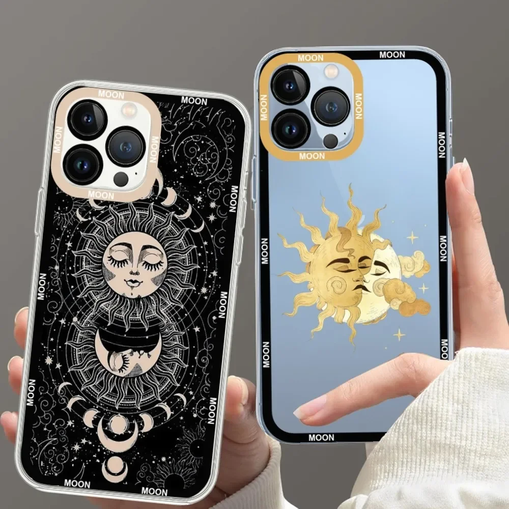 Witches Moon Tarot Mystery Totem Phone Case For iPhone 11 12 Mini 13 14 15 Pro Max Transparent Shell