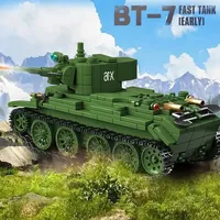 Soviet series BT-7 fast tank early version Military Series WW2 Tank Building Blocks  Bricks Model Set Toys For Kids Gifts