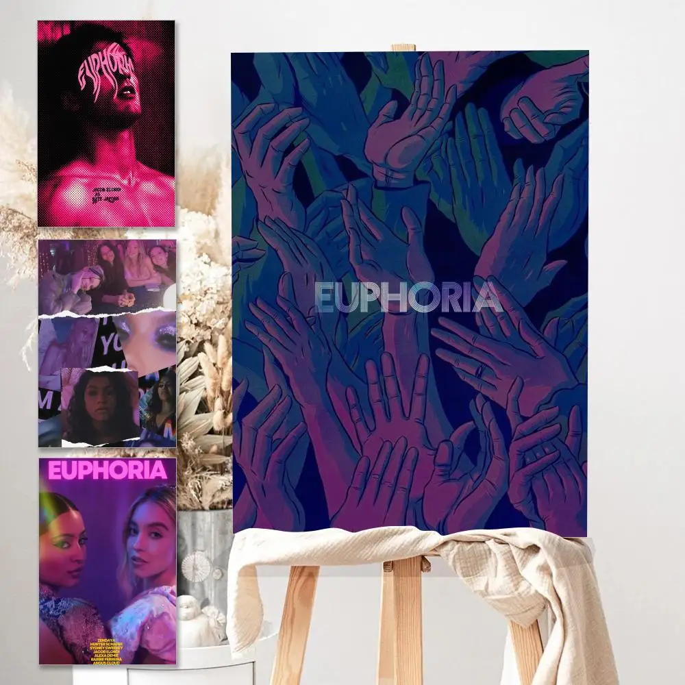 لوحة مسلسل تلفزيوني من الرسوم المتحركة E-Euphoria HD مقاومة للماء من القماش ملصق فني: ديكور جدران جمالي للمنزل والبار والمزيد