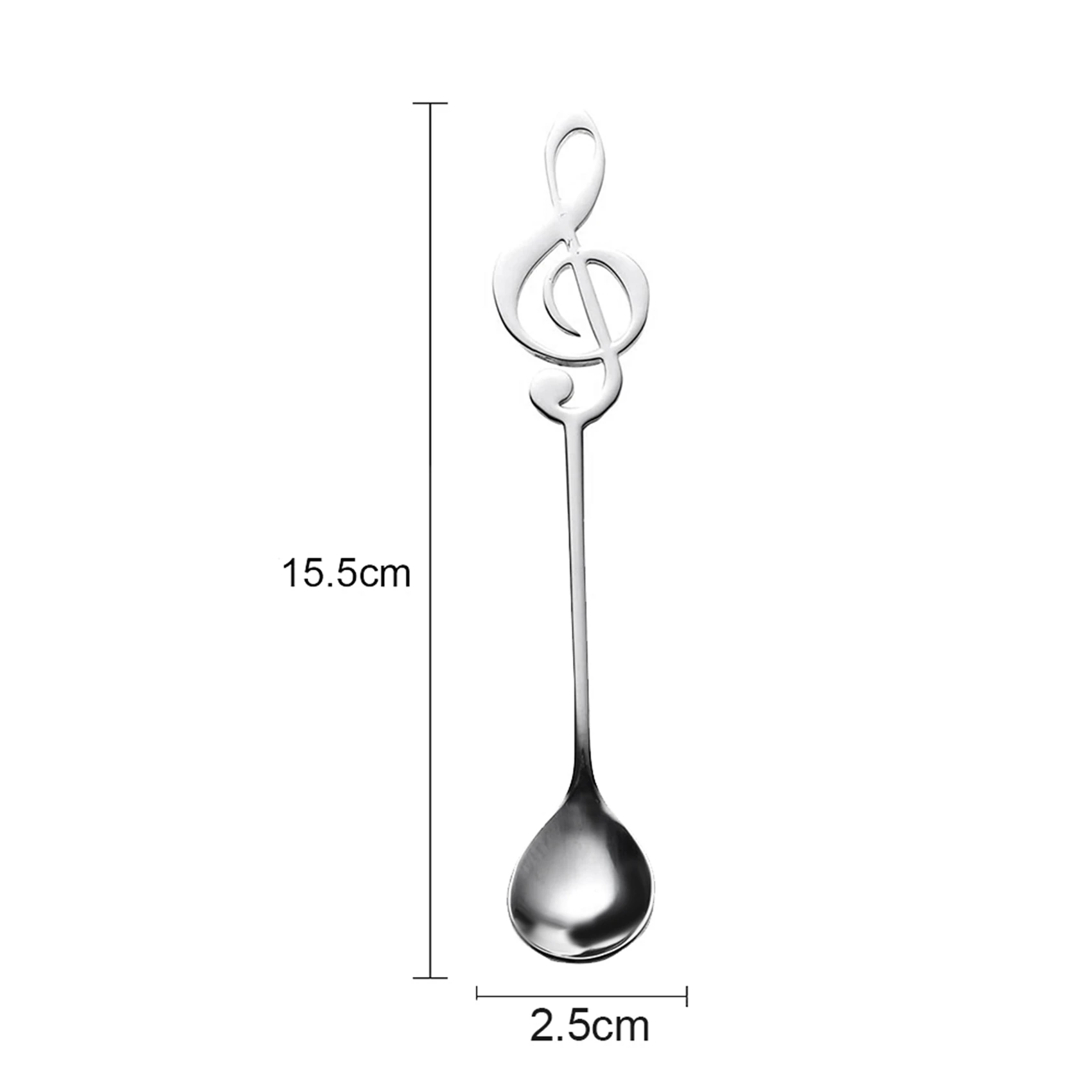 ABMS-12 Pack Cute Teaspoons Stainless Steel Musical Notation Shaped Coffee Spoons Dessert Cake Ice Cream Sugar Spoon