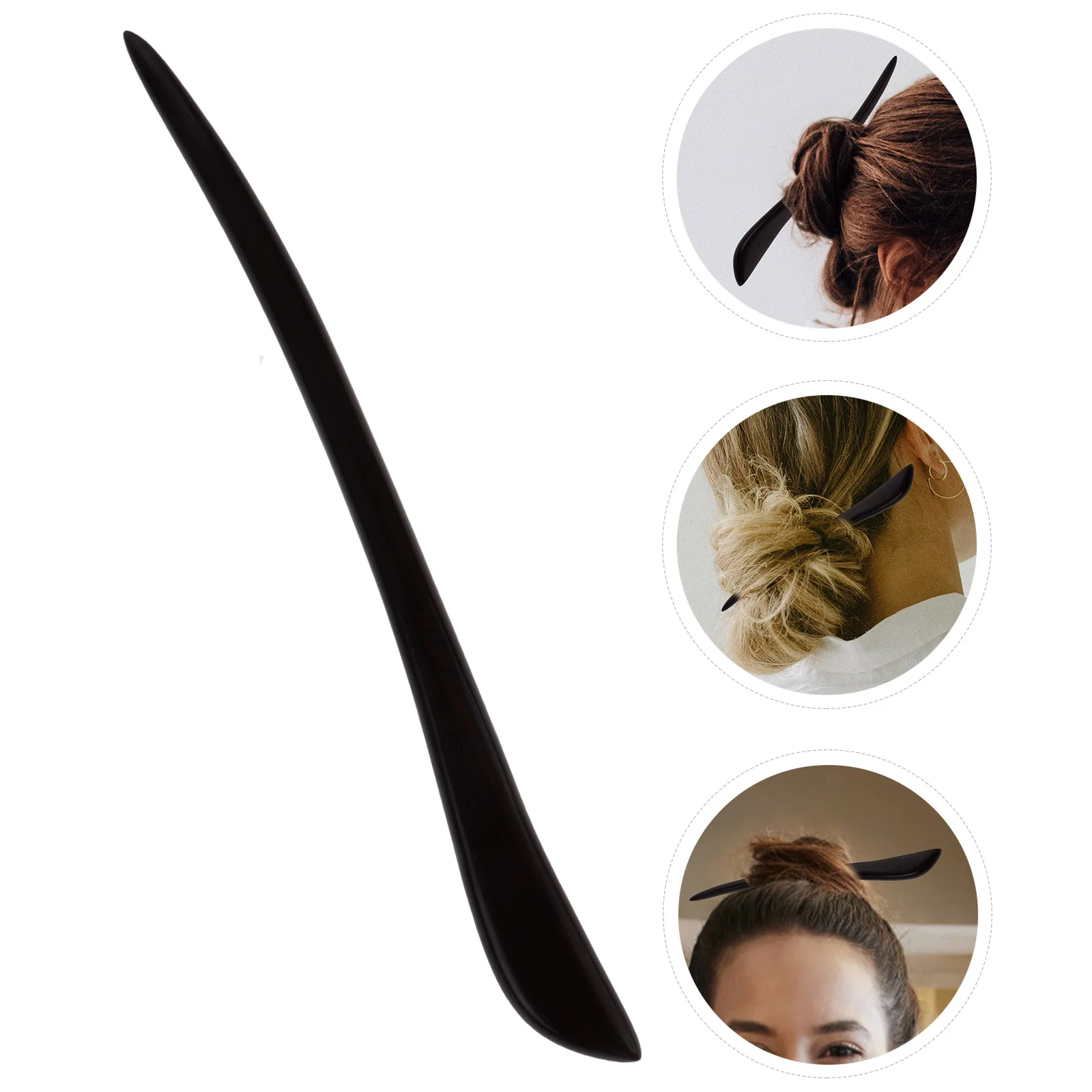 

2 Pcs Hairpin Holder Lantern Festival Oriental Clip Headdress Fork Ancient Ebony Chopstick Vintage Miss Spring
