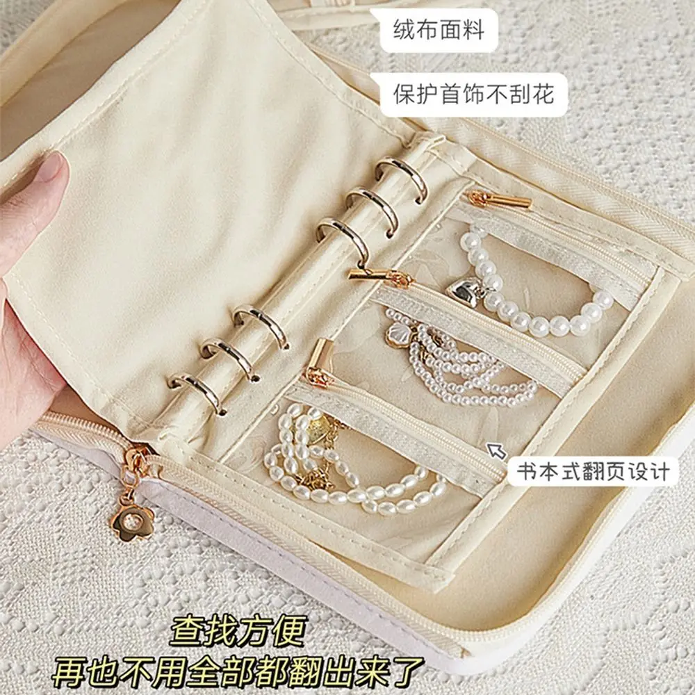 

Fashion Travel Jewelry Organizer Large Capacity Rose Pattern Jewelry Display Case Delicate Durable Necklace Storage Pouch
