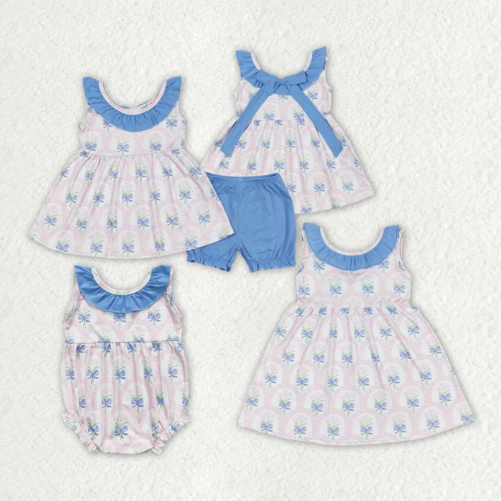 

z827-19 GSSO0723 Wholesale Matching baby girl clothes sleeveless shorts sets Summer Boutique sets kids clothes girl baby rompers