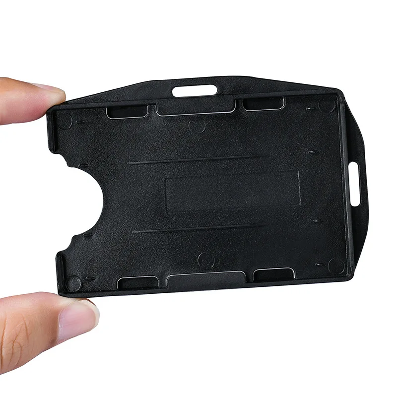5Pcs/Set PP Plastic ID Pass Card Holder 2 Cards Organizer Horizontal Vertical Dual-use Slot Badge Holder Working Permit Case Tag