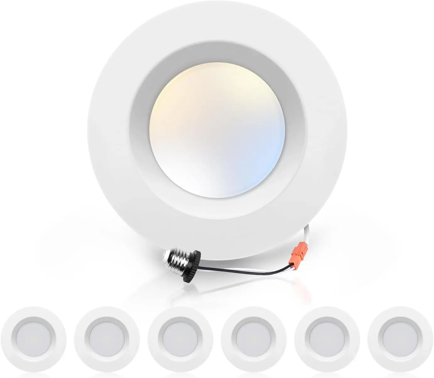 

5/6 Inch LED Can Lights, 2700K-6000K 5CCT Dimmable Downlights, 16.5W 1200Lm, ETL/FCC Listed, 6 Pack for Kitchen & Bathroom