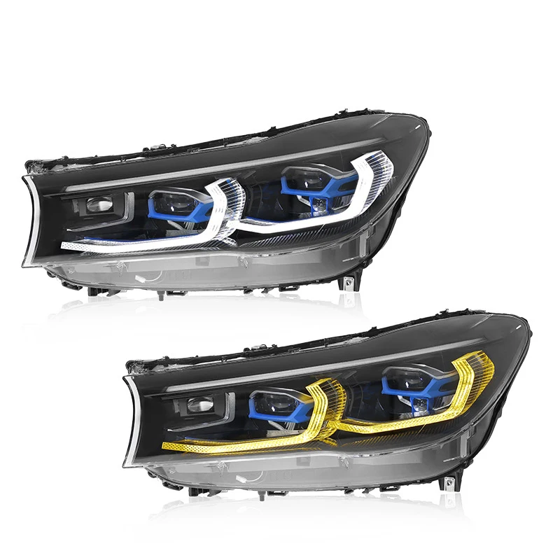 ront Lamp For BMW 7 Series G11 G12 Head Lights 2016-2018 With Upgrading Dual-Color (Yellow And White) LED Projector Headlight