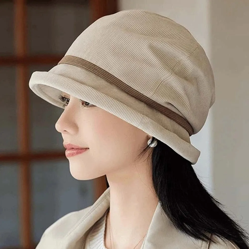 

Fashion Temperament Corduroy Pullover Cap Solid Color Warmer Winter Fisherman Hat Versatile Soft Anti-cold Bucket Hat Autumn