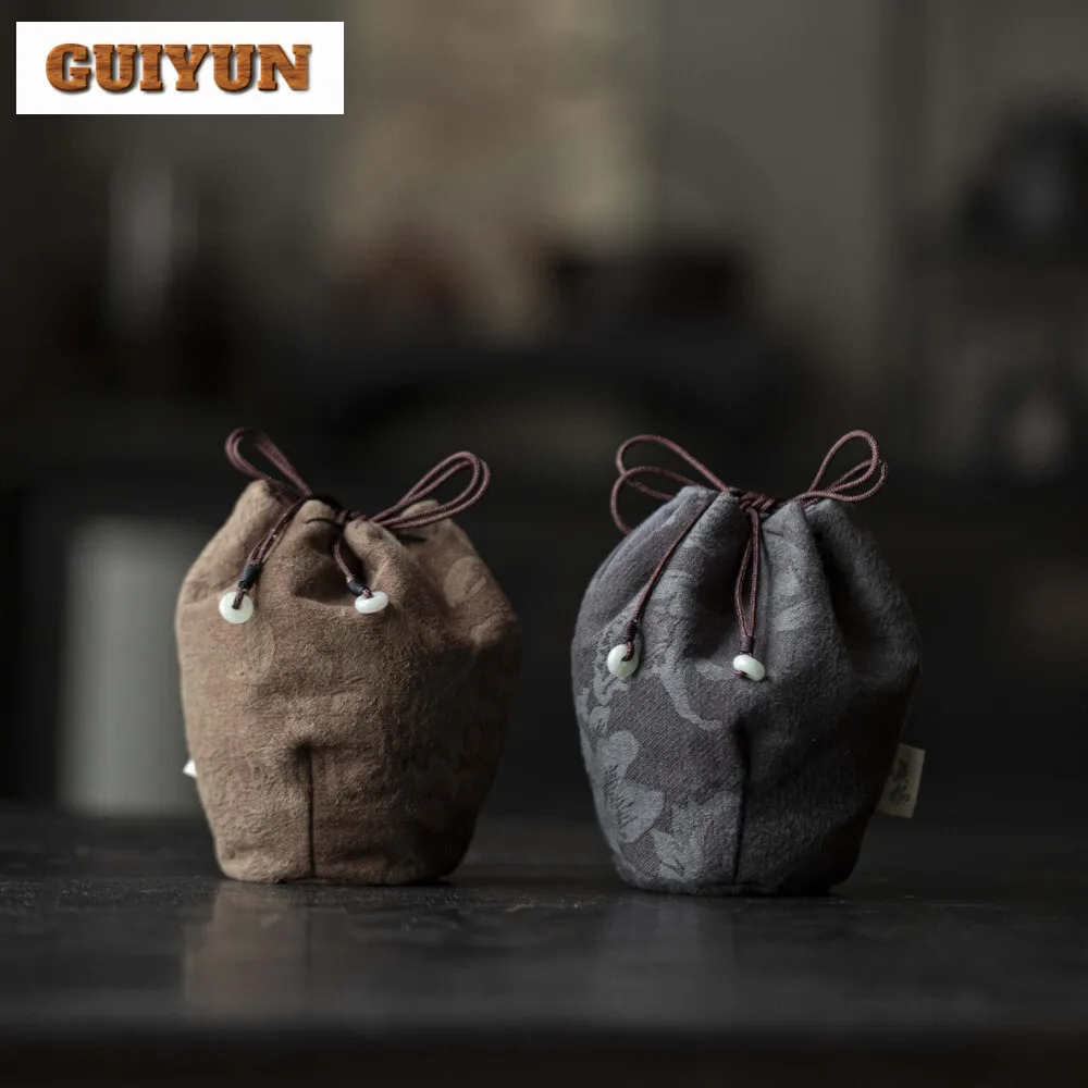 

Хлопковые льняные чайные пакеты ручной работы в стиле ретро, удобный чайный сервиз, дорожный чайный сервиз, принадлежности для чайной церемонии