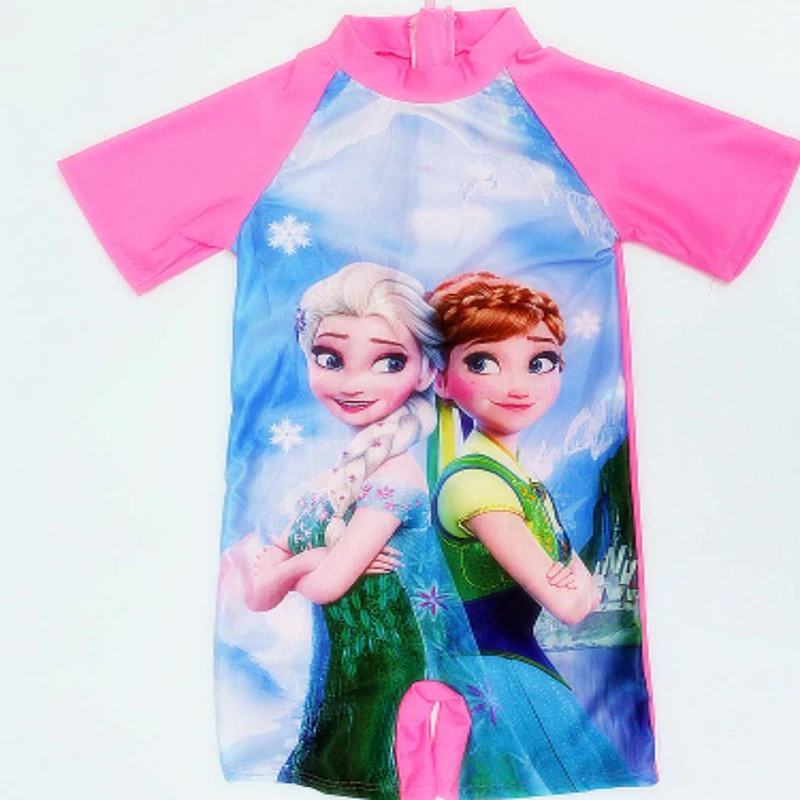 Disney Baby Girl stroje kąpielowe zestaw ubrań dla dzieci plaża strój kąpielowy Bathsuit Cartoon Frozen księżniczka elza Girls kąpielówki