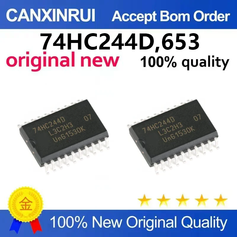 （5pcs-10pcs）Brand new original 74HC244D, 653 SOIC-20 tri state output eight channel buffer/line driver
